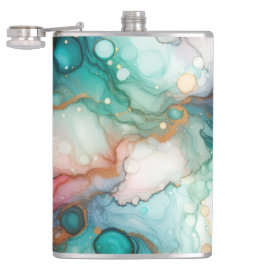 Petaca Abstract in Pink, Teal, Blue, and Gold