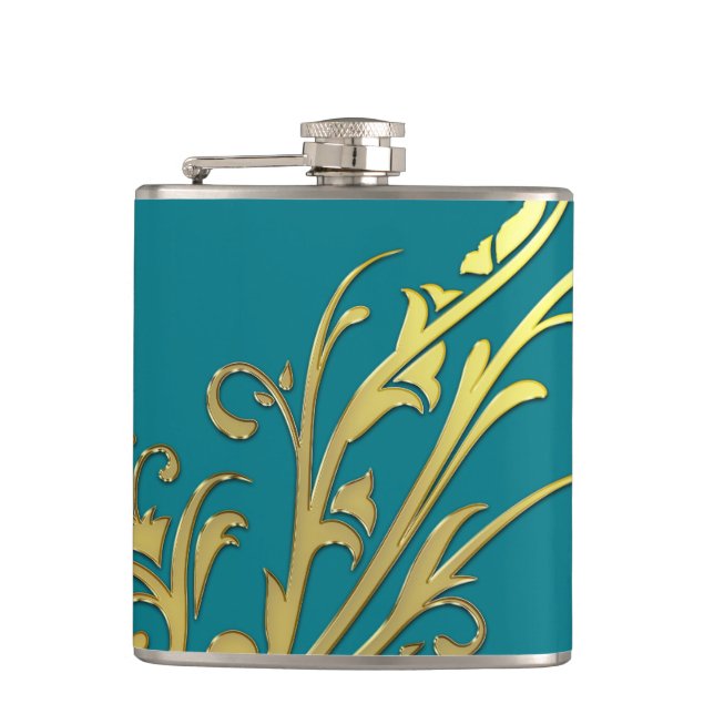 Petaca Abstract Luxury Faux Gold Flower (Anverso)