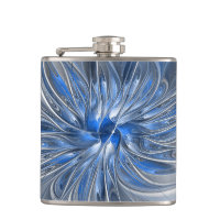 Abstracto Flor de arte fractal de color gris azul