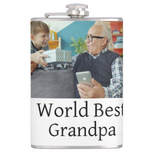 Petaca Abuelo del mundo mejor añadir texto de nombre depo