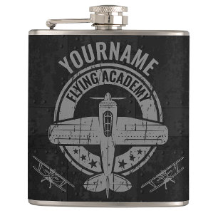 Petaca Academia de vuelo personalizada de avión vintage p