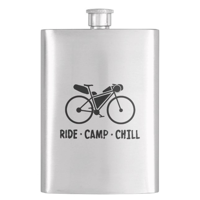 Petaca Acampar con bicicleta relajado (Anverso)