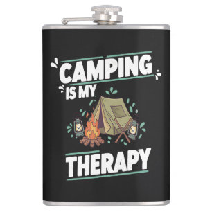 Petaca Acampar es mi terapia al aire libre