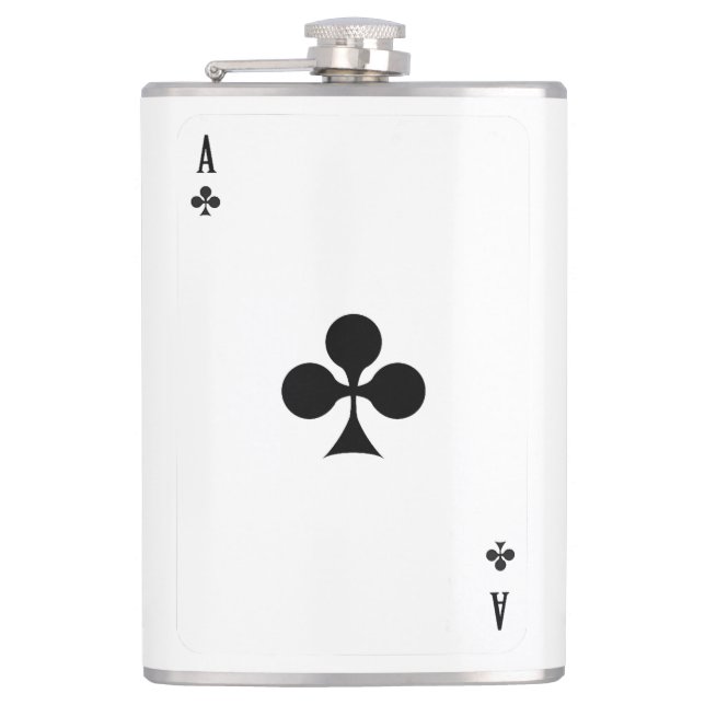 Petaca Ace Of Club Jugando Tarjeta Funny Coincidiendo Hal (Anverso)