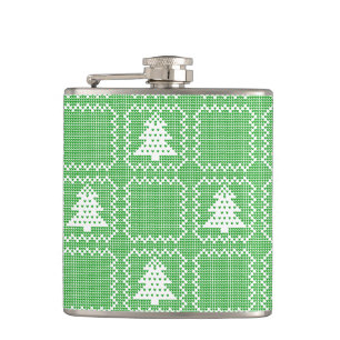 Petaca Acogedor patrón de suéter feo de árbol de Navidad