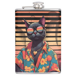 Petaca Actitud de gatos tropicales sin tiempo