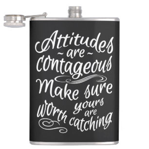 Petaca ACTITUD Nombre personalizado y máscara motivaciona
