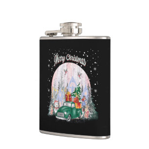 Petaca Acuarela Feliz Navidad, Auto De Regalos