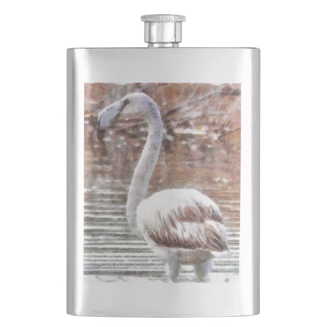 Petaca Acuarela Flamingo Exótico (Anverso)