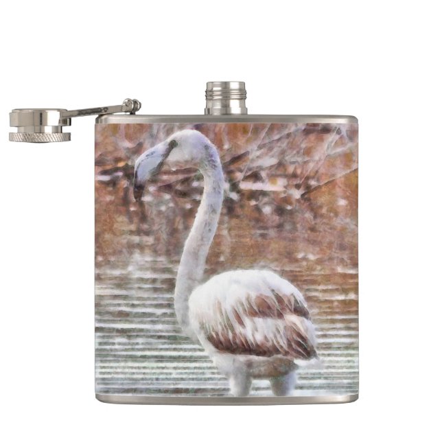 Petaca Acuarela Flamingo Exótico (Abierto)