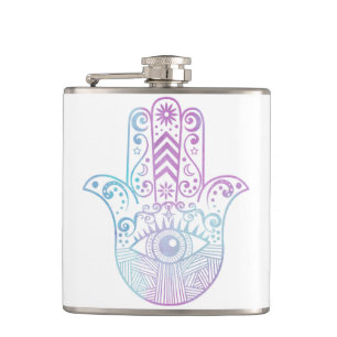 Petaca Acuarela púrpura y azul de la mano de Hamsa