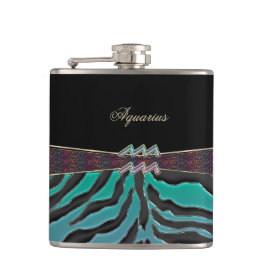 Petaca Acuario metálico del Rótulo del zodiaco de la