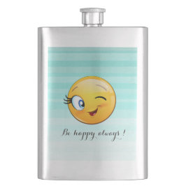 Petaca Adorable Emoji Winking Face-Be feliz siempre
