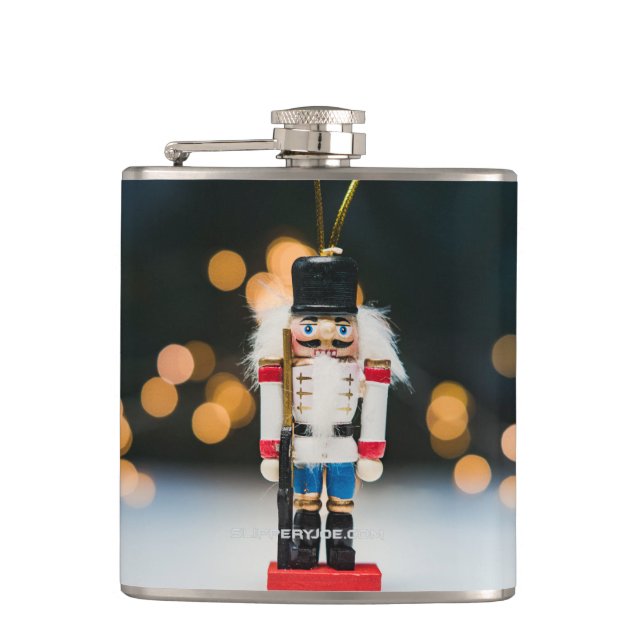 Petaca Adorno clásico de Navidad cascanueces de SlipperyJ (Anverso)