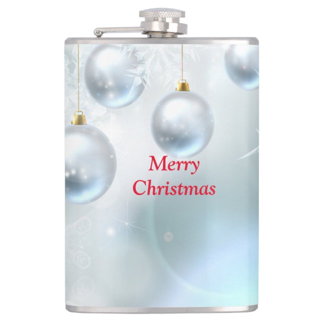 Petaca adornos de navidad y copos de nieve (Anverso)