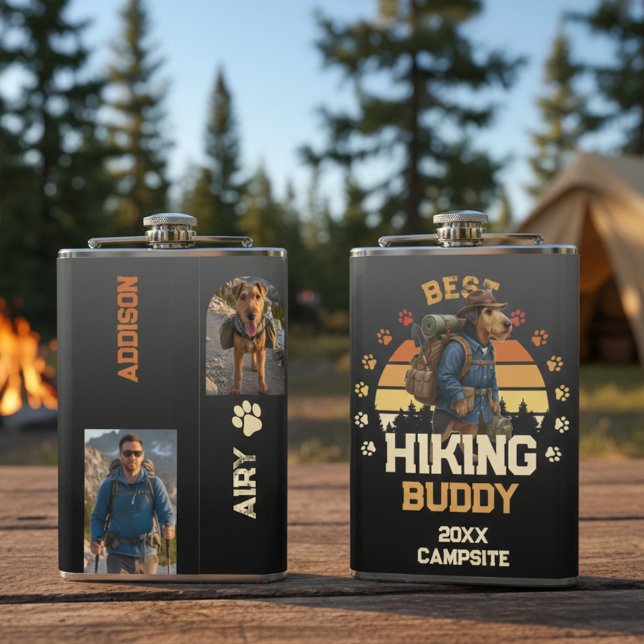 Petaca Adventurous Airedale Hiker Wilderness Explorer (Subido por el creador)