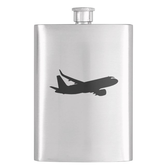 Petaca Aeronave Jet Liner Black Silhouette a personalizar (Anverso)