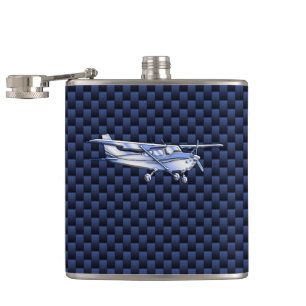 Petaca Aeronaves Clásica Cromada Cessna Flying Carbon Fib