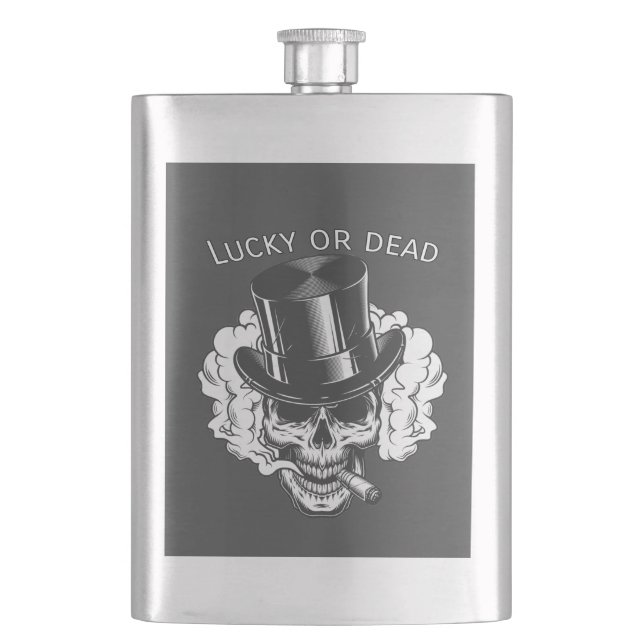 Petaca Afortunado o muerto (Anverso)