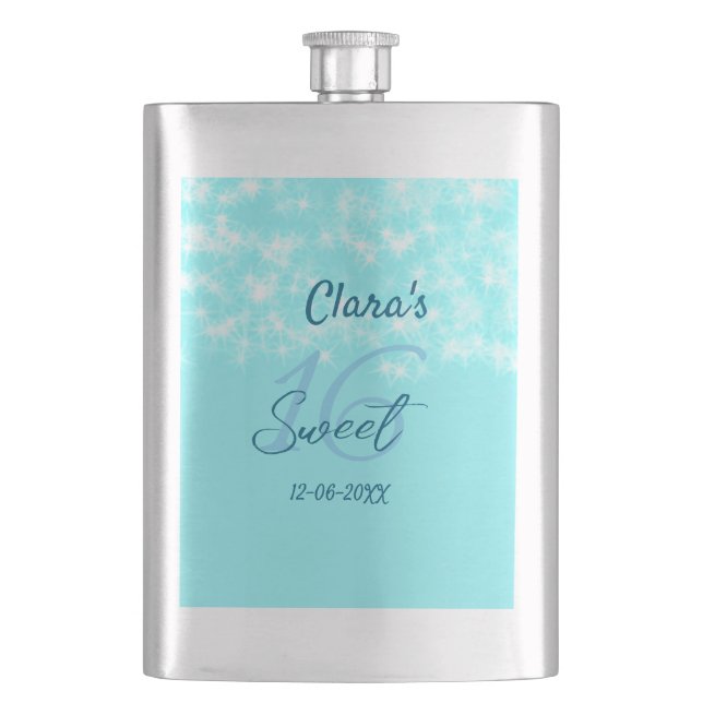 Petaca Agate verde azulado turquesa dulce 16 cumpleaños a (Anverso)