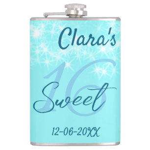 Petaca Agate verde azulado turquesa dulce 16 cumpleaños a