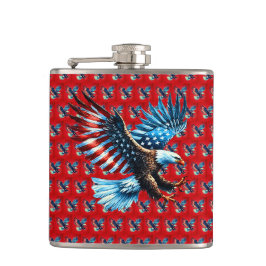 Petaca Águila Americana Patriótica Rojo Blanco Azul