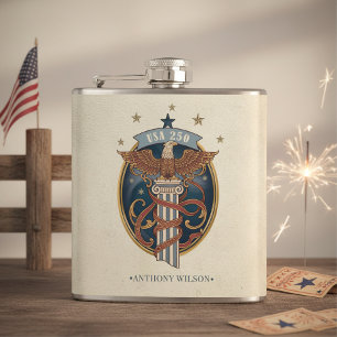Petaca Águila Americana USA 250 Motivo Art Nouveau ID1304