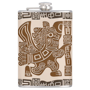 Petaca Águila azteca guerrera arte tribal antiguo