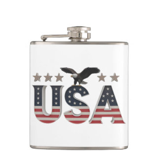 Petaca Águila Patriótica de Estados Unidos + diseño de ba