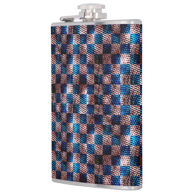 Petaca Ajedrez rústico en forma de arañazos cruzados (Izquierda)