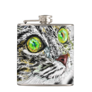 Petaca Alarma de gatos de ojos verdes