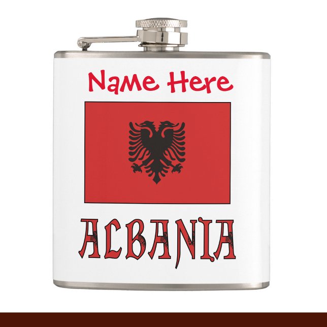 Petaca Albania Bandera Albanesa Roja Personalizada (Subido por el creador)