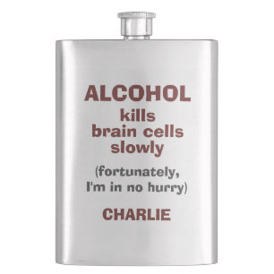 Petaca Alcohol mata las células cerebrales Etiqueta de no