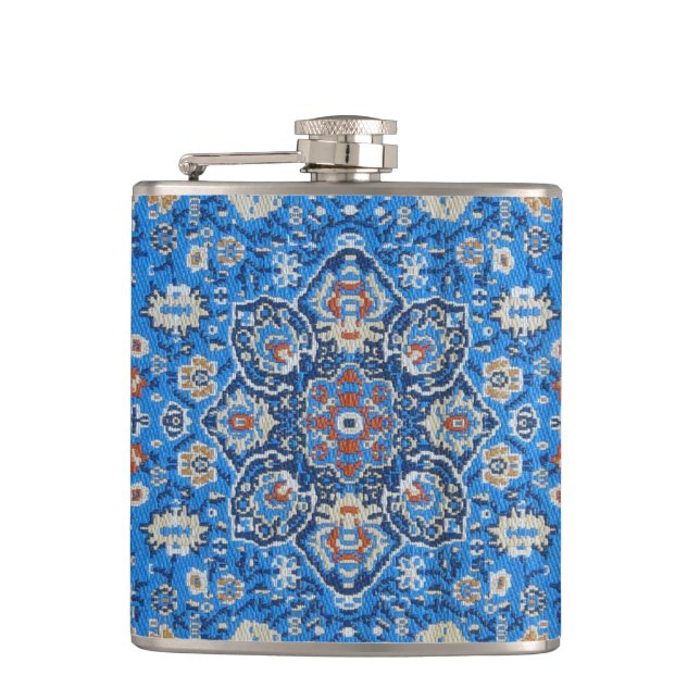 Petaca Alfombra persa oriental azul turco (Anverso)