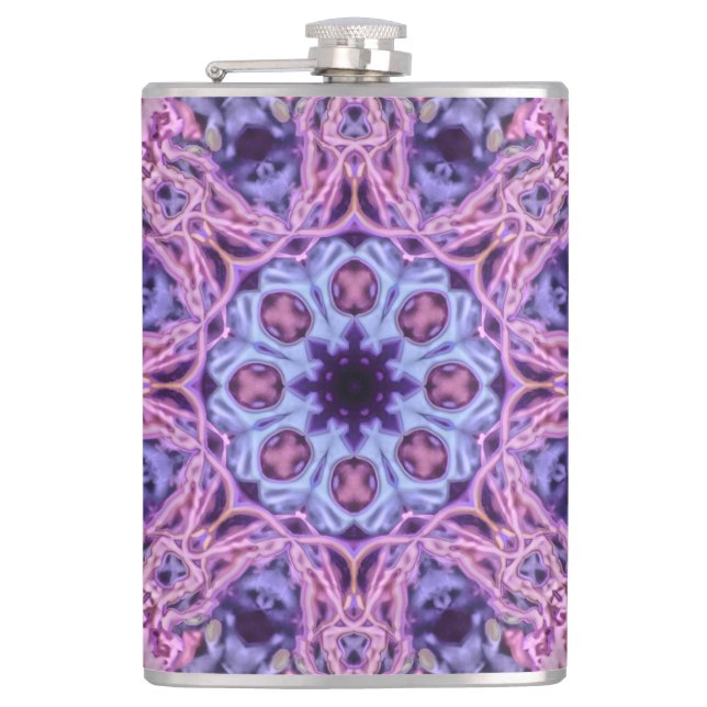 Petaca Alien Kaleidoscopic Mandala morado intrincado (Anverso)