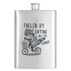 Petaca Alimentado Por Comer Todas Las Cosas Racoon Ciclis