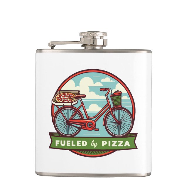 Petaca Alimentado Por La Bicicleta Pizza (Anverso)