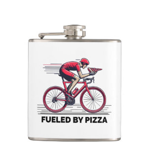 Petaca Alimentado Por Un Ciclista De Pizza