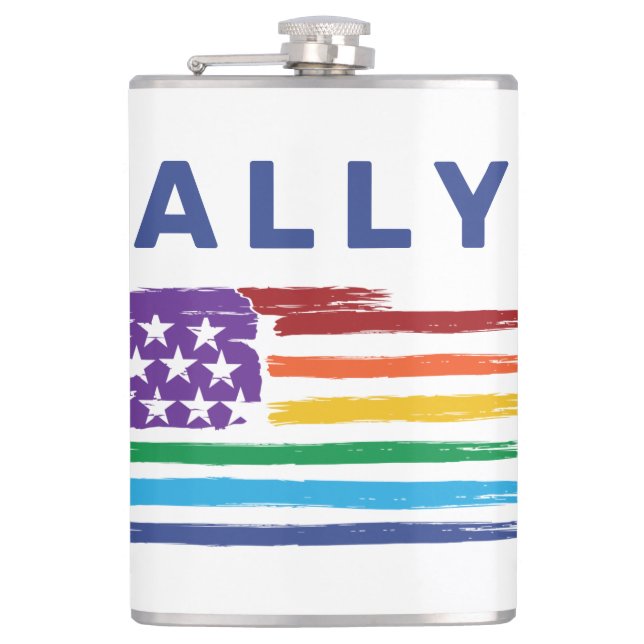 Petaca Ally Artistic Rainbow Flag Personalizado (Anverso)
