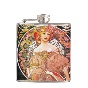 Petaca Alphonse Mucha Daydream Floral Vintage Art Nouveau