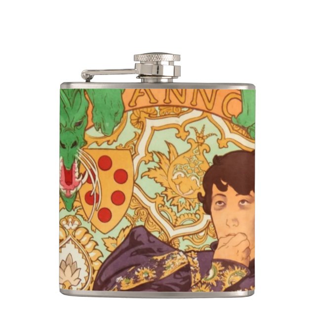 Petaca Alphonse Mucha Prince y Dragon (Anverso)