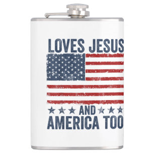 Petaca Ama a Jesús y a Estados Unidos a Dios Cristiano 4 