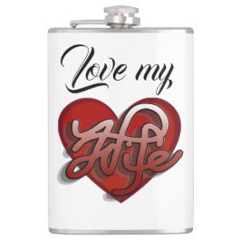 Petaca Ama mi diseño de corazón de esposa