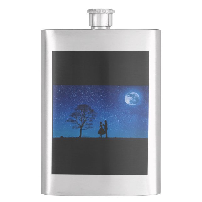 Petaca Amantes bajo luna llena (Anverso)