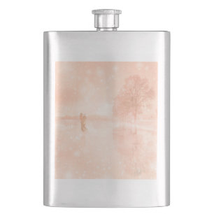 Petaca Amantes en un estanque congelado