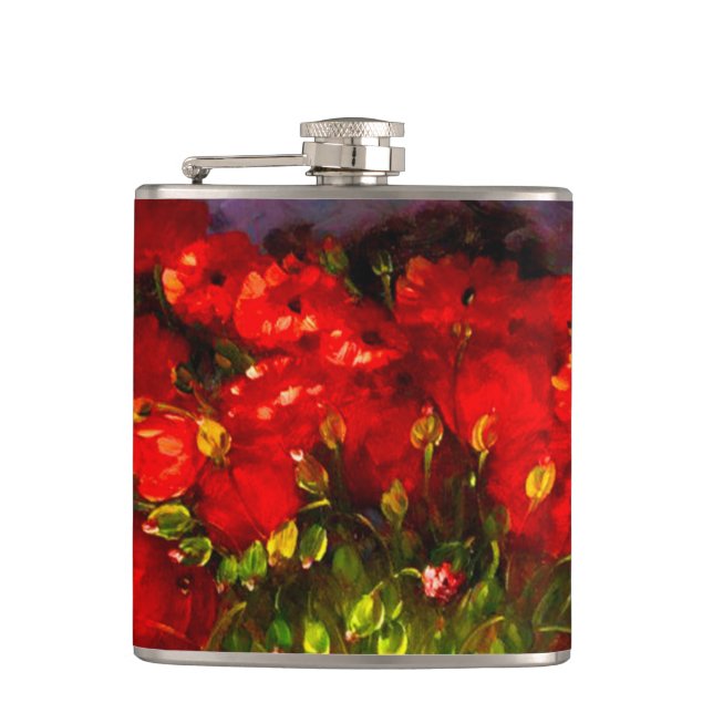 Petaca Amapolas Rojas de Van Gogh (Anverso)