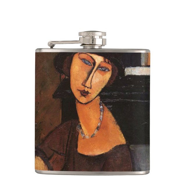 Petaca Amedeo Modigliani, retrato Jeanne Hebuterne Flask (Anverso)