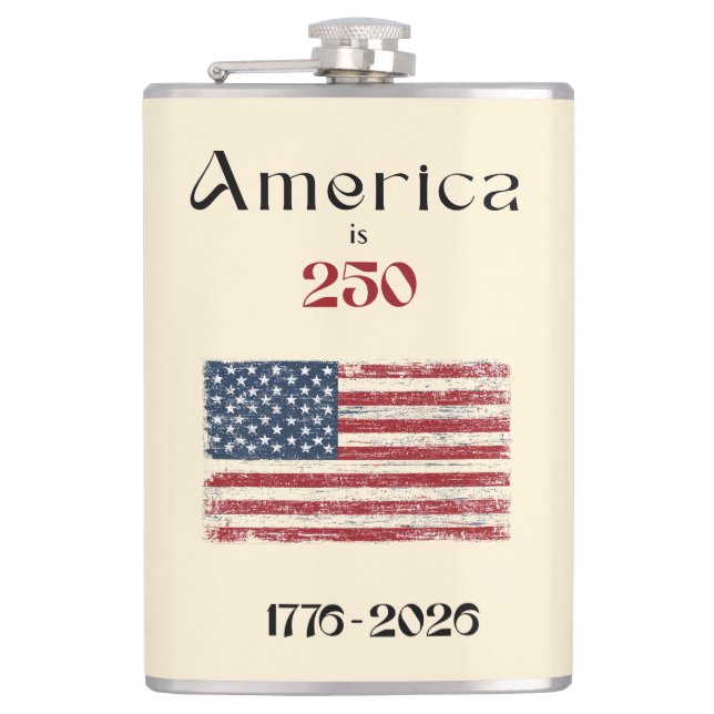 Petaca America Flag 1776 to 2026 USA 250th Anniversary (Anverso)