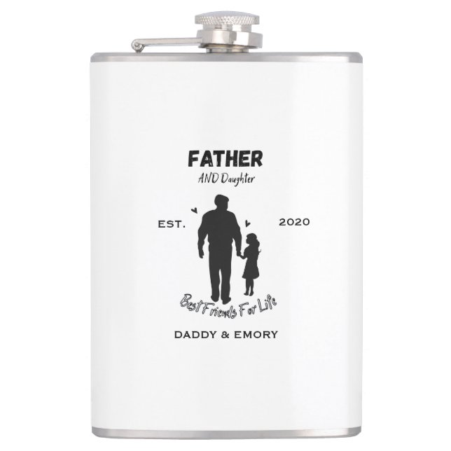 Petaca Amigas inseparables personalizadas de padre e hija (Anverso)