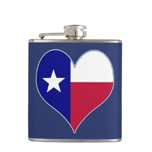 Petaca Amo el corazón de la bandera de Texas